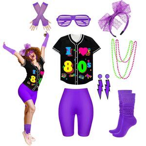 6343 80s 90s Outfit For 80s Accessoriess Set Baseball Jersey